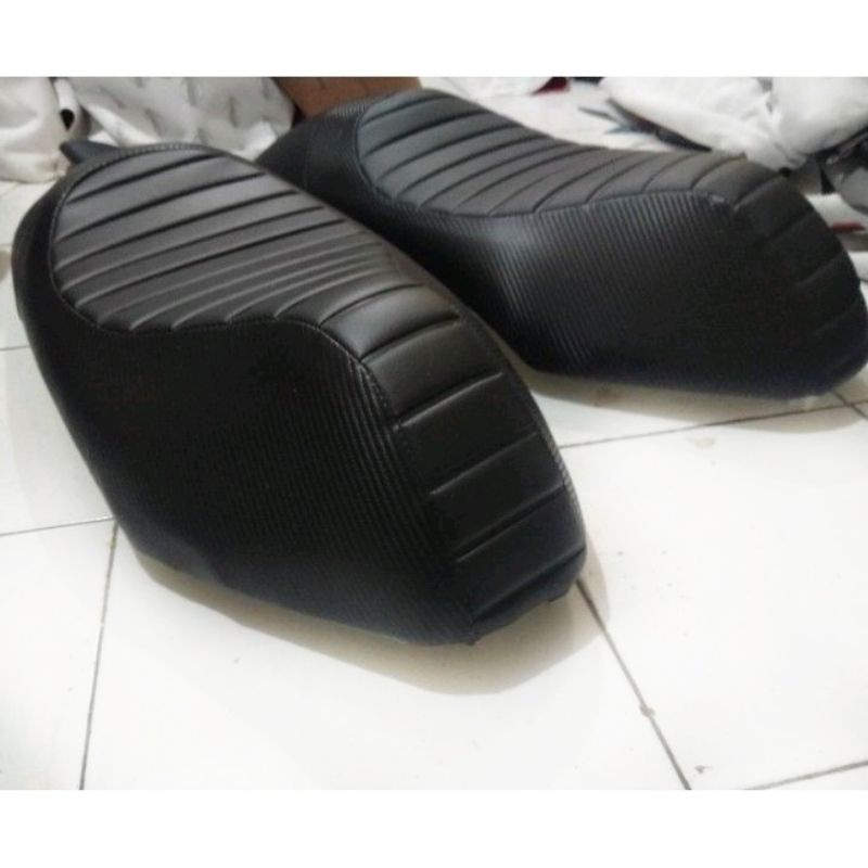 Jok Scoopy Karbu Scoopy fi Scoopy  Esp Honda Scoopy Prestige Custom Kulit Single Seat Caferacer Jok 