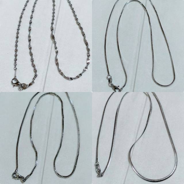 Kalung silver dewasa panjang 45cm