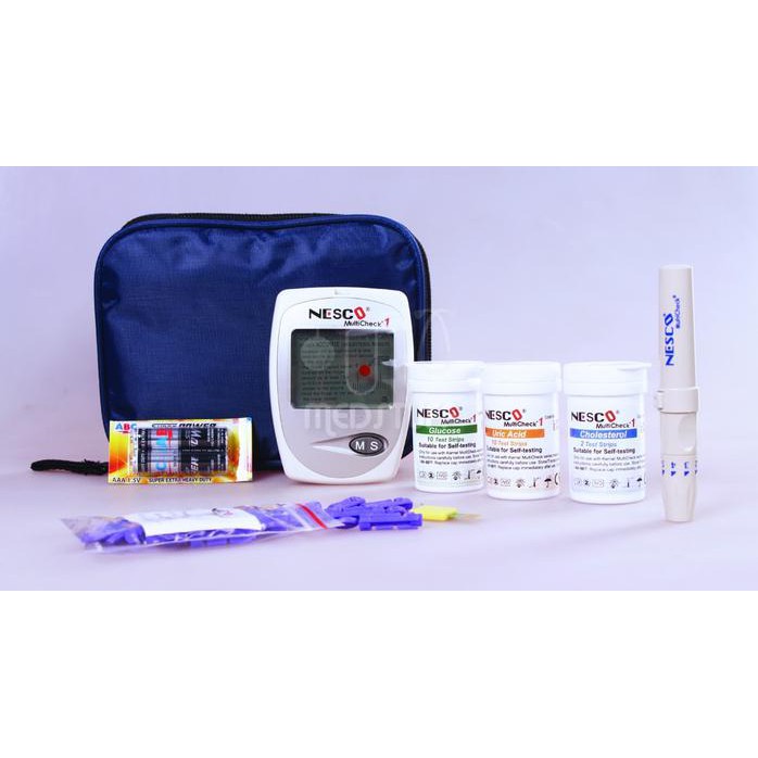 

Alat Nesco Multicheck Gcu 3 In 1 Cek Gula Darah, Kolesterol, Asam Urat
