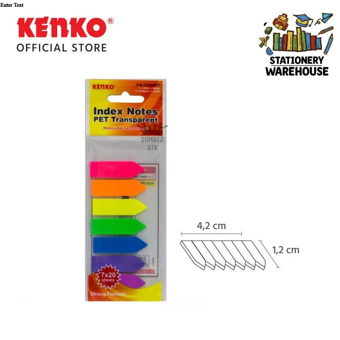 

INDEX PET KENKO SNI-720A PET / Transparent Sticky Note / Penanda kertas - 1 PAD