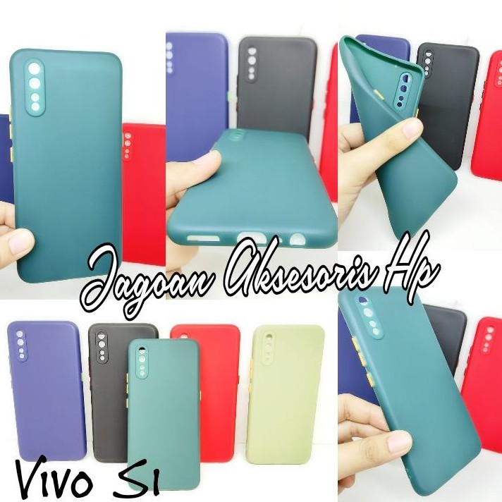 SMPC TPU Candy Vivo S1 6.38 inch SoftCase Macaron Protection Camera Tombol Warna