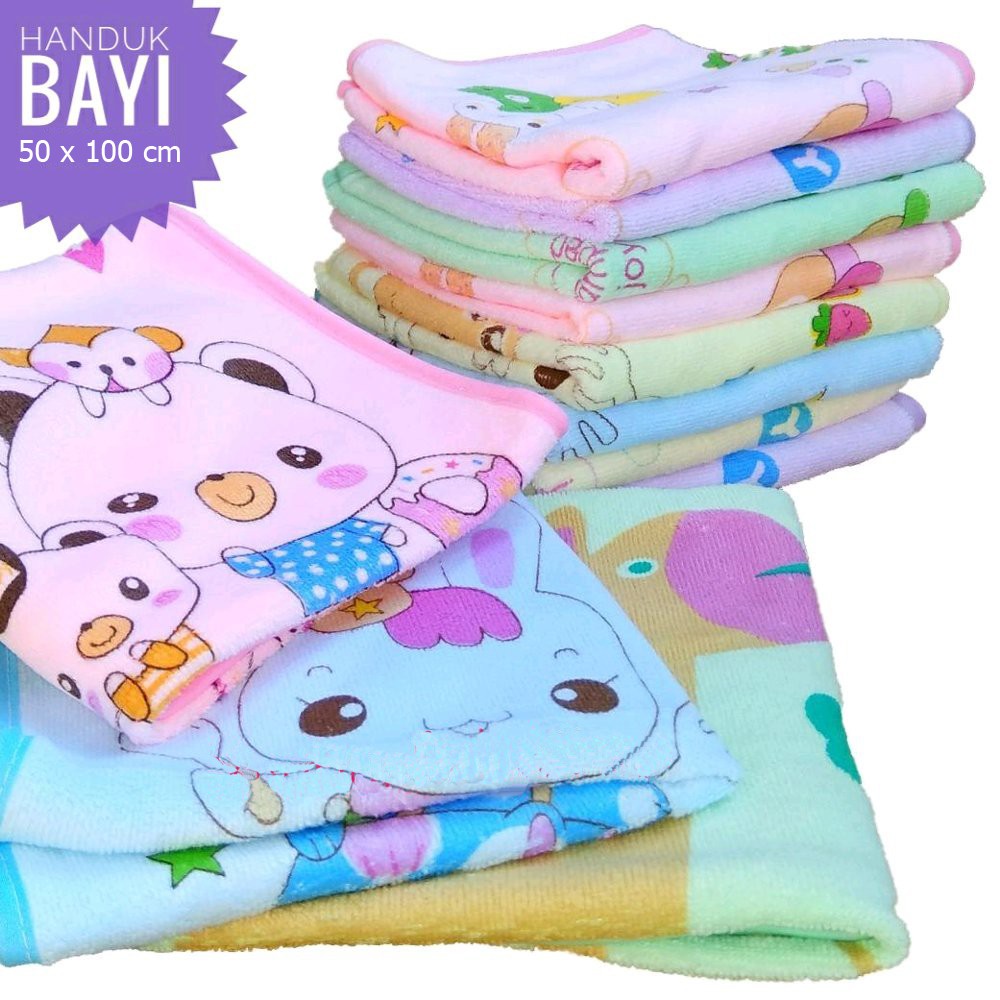 Handuk Bayi Twin Premium Quality - Handuk Bayi Lembut uk 50 x 100 Handuk Serbaguna Twins-VEGASUS