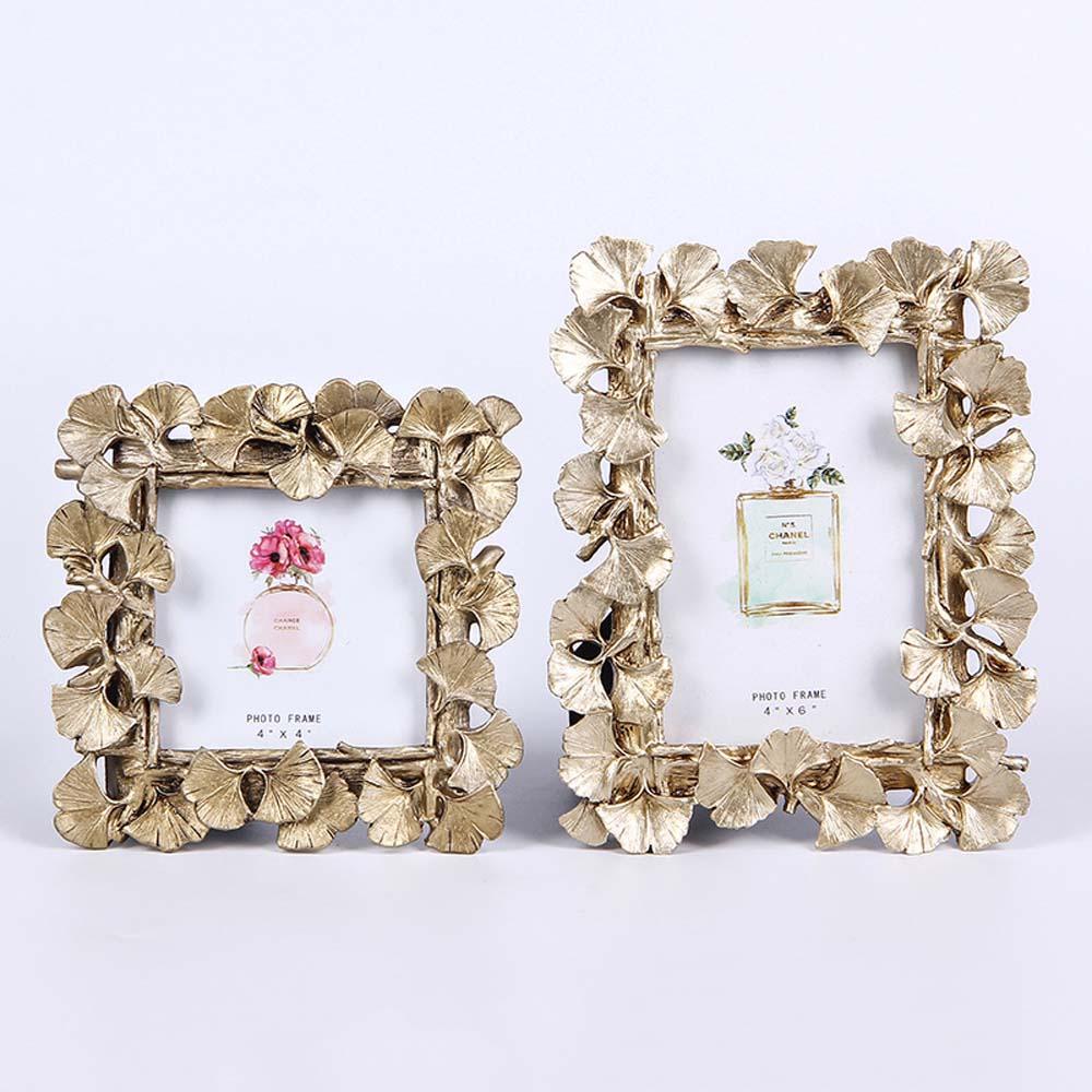 Frame Foto Agustina 4per6inch Resin Ginkgo Daun Dekorasi Meja Pernikahan Perlengkapan Pesta