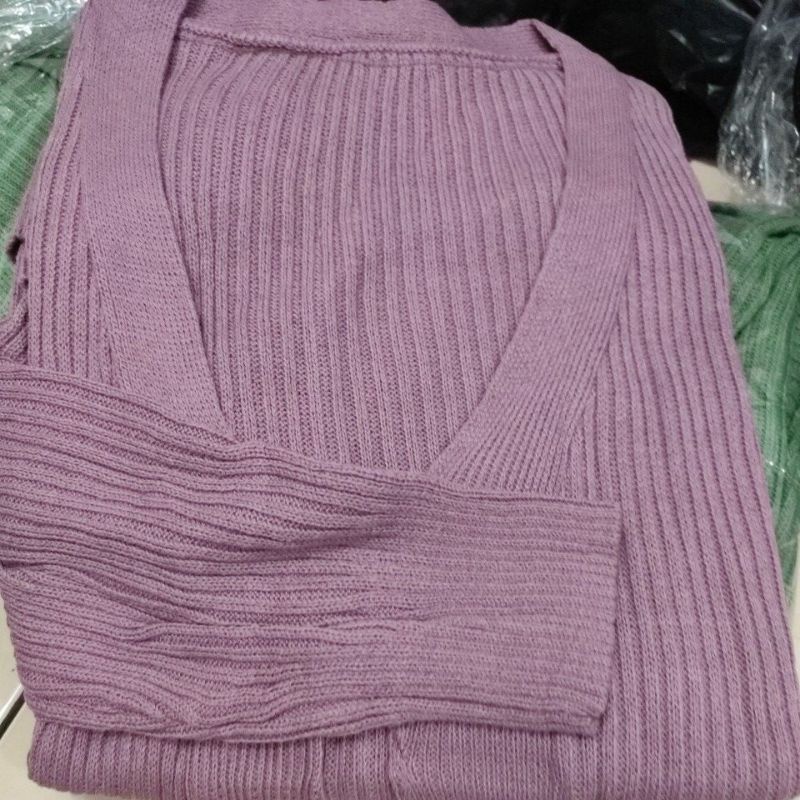 Cardigan panjang rajut dua saku all size-Nila