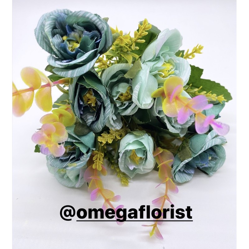 Rose Ekaliptus Bunga Artificial/Bunga Plastik/Bunga Dekorasi/Dekorasi Pernikahan/Pernikahan-Toska