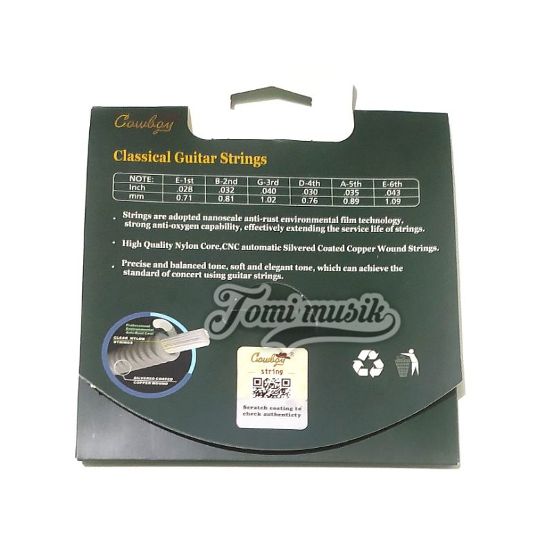 senar gitar classic nylon black cowboy original normal tension