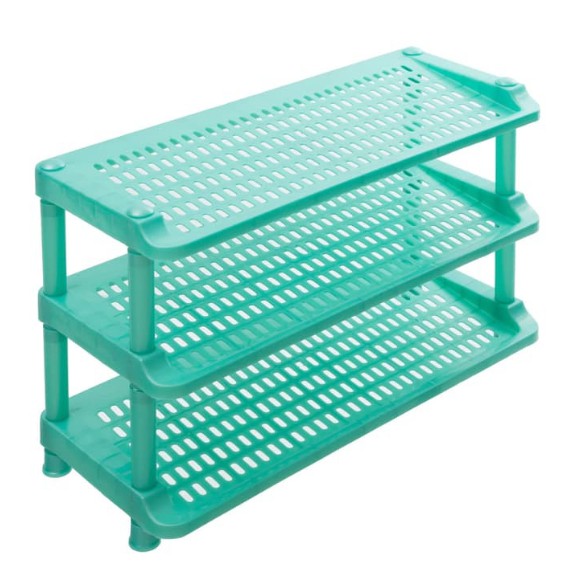 RAK SEPATU PLASTIK 3 SUSUN / RAK SEPATU SHINPO 3 SUSUN PLASTIK