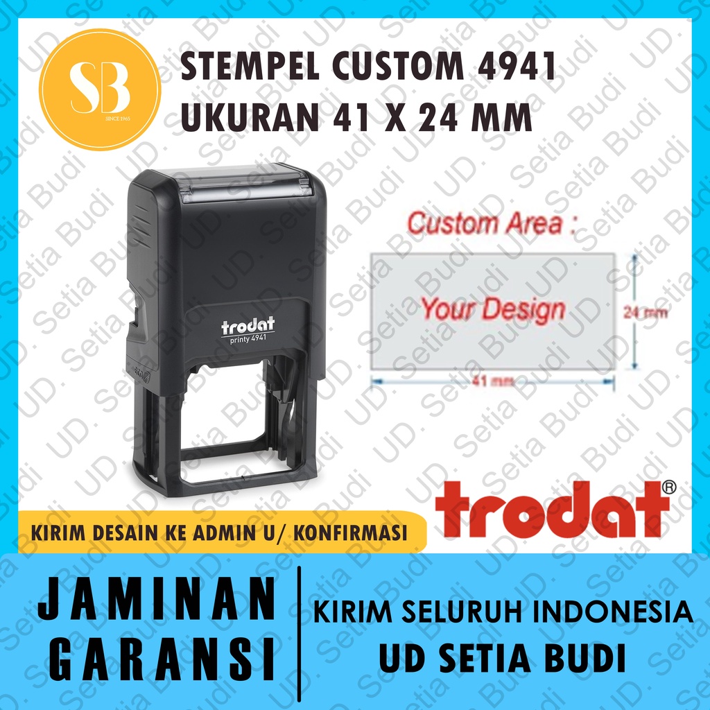 Stempel Trodat Printy Custom 4941 ukuran 41 x 24 mm