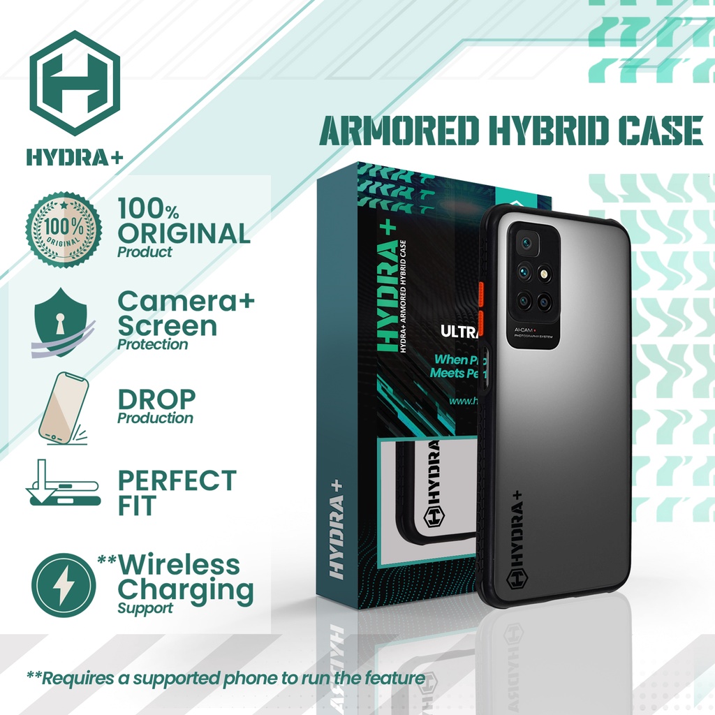 HYDRA+ Redmi 10 Armored Clear Hybrid Case - Casing Hardcase Soft