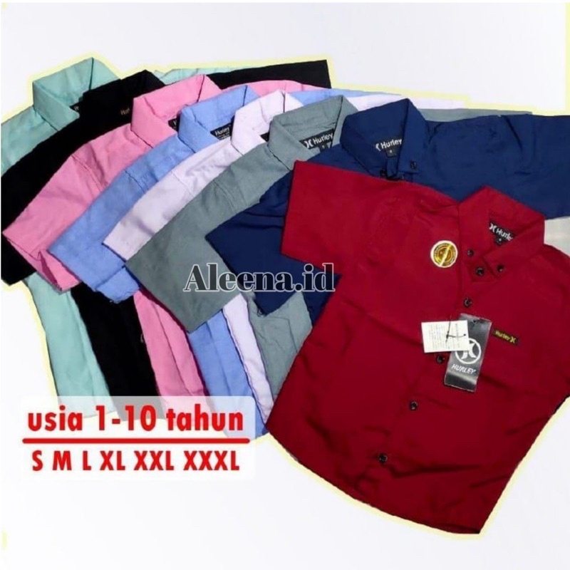 ORIGINAL FASHION ANAK Baju kemeja anak laki laki Import 1-12 tahun Bayi Cowok Lengan Pendek