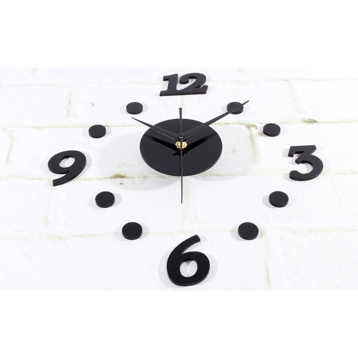 Jam Dinding Tempel Besar DIY Senyap Analog 3D Giant Clock Modern