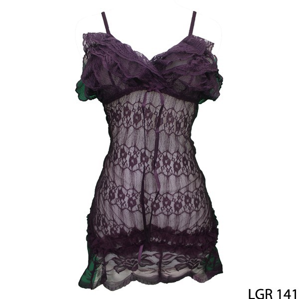 Lingerie Wanita Sexy Spandek Ungu – LGR 141