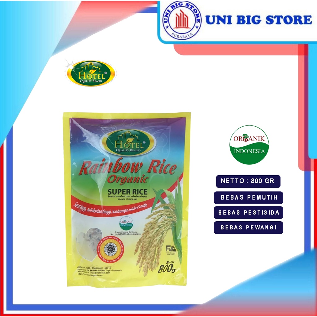 

HOTEL Beras Rainbow Rice Organic Organik 800 gr Pelangi Warna Warni