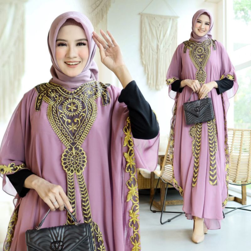 Baju gamis wanita terbaru 2024 model pesta kekinian ceruty polos Jihan Size M L XL busui syar'i