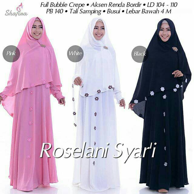 ROSELANI SYARI 220RB BY SHAFIRA 
HIJAB UMROH HAJI SYARI  batik kebaya setelan couple DRES MUSLIM