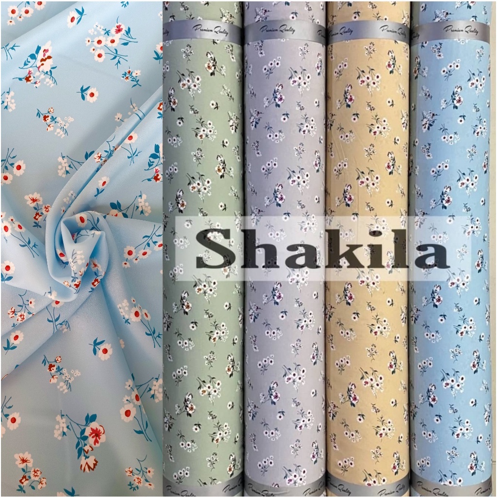 Jual Kain Shakila Premium Quality Motif Bunga Anggrek Dan Matahari Indonesia Shopee Indonesia