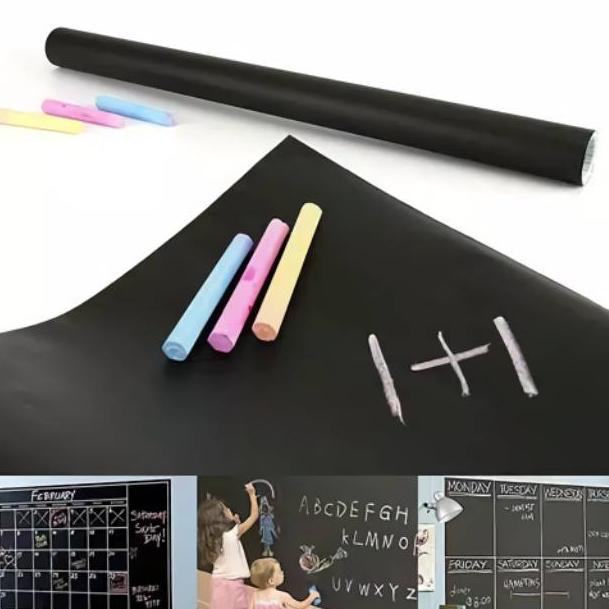 

Barang Pilihan.. Stiker dinding papan tulis kapur blackboard flexible decal anti air mudah dilepas W