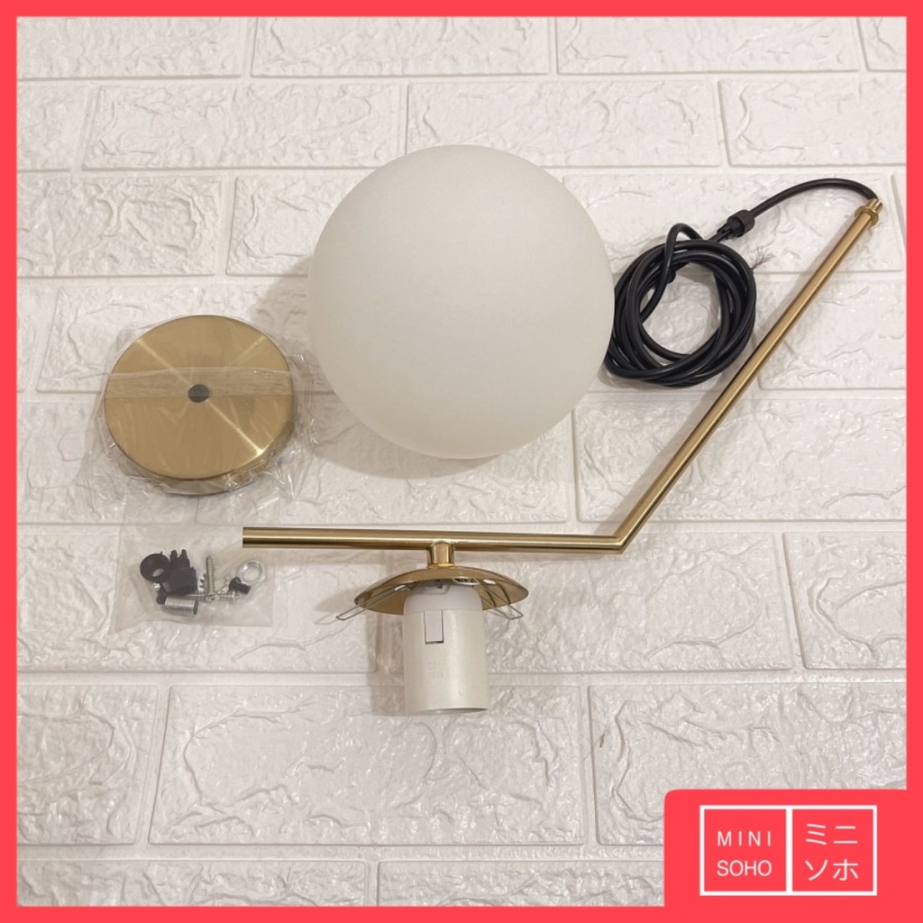 Lampu Gantung Hias Bola Kaca Minimalis Cantik Dan Modern Round Ball Pendant Ceiling Light Lamp