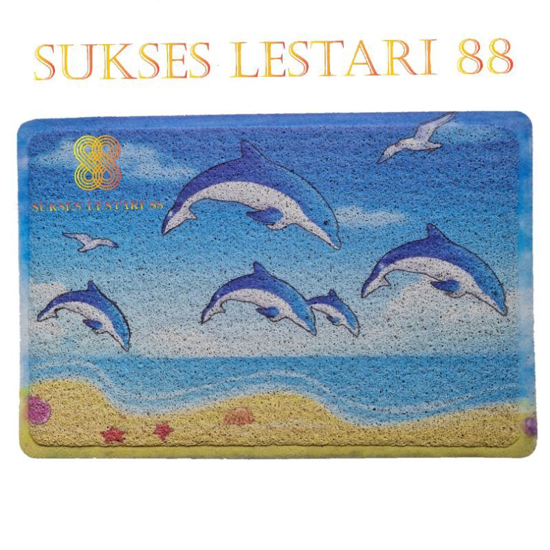 Keset Karpet PVC Mie Bihun Motif Dolphin