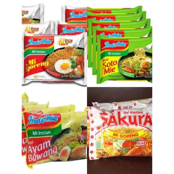 

Indomie Goreng / Indomie Soto / Indomie Bawang / Mie Sakura ( 5 pcs )