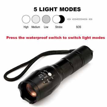 Senter 8000 Lumens 1 paket TaffLED Cree XM-L2 Lengkap / SWAT / Senter Security