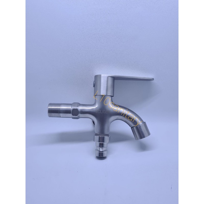 Kran Cabang SOLIGEN Stainless Steel Keran Air Shower Double Taman YG 1209 SUS 304 SUS304