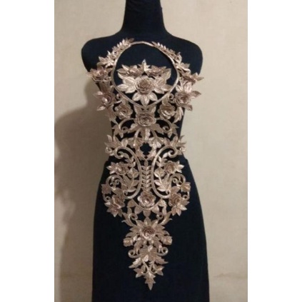 Toko Bekasi Timur Bordir Tempel Bunga Renda Dada Tasik Kamisem Tembaga Lace Embroidery