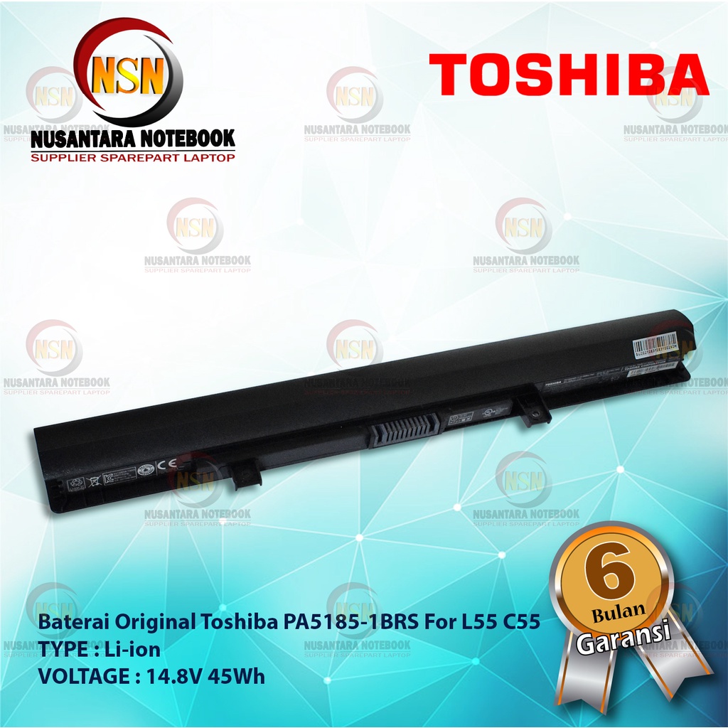 Baterai Original Toshiba Satellite C55 C55D C55T L55 L55D L55T PA5185