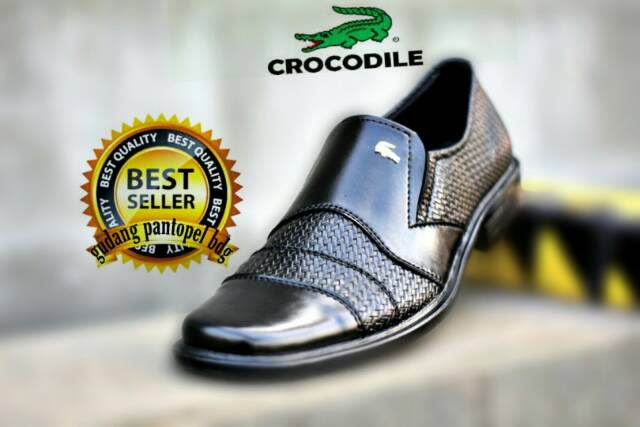 Sepatu Pantofel Kulit Crocodile Pria Murah Pendek Formal Kerja Kantor Bloes Toko Terlaris