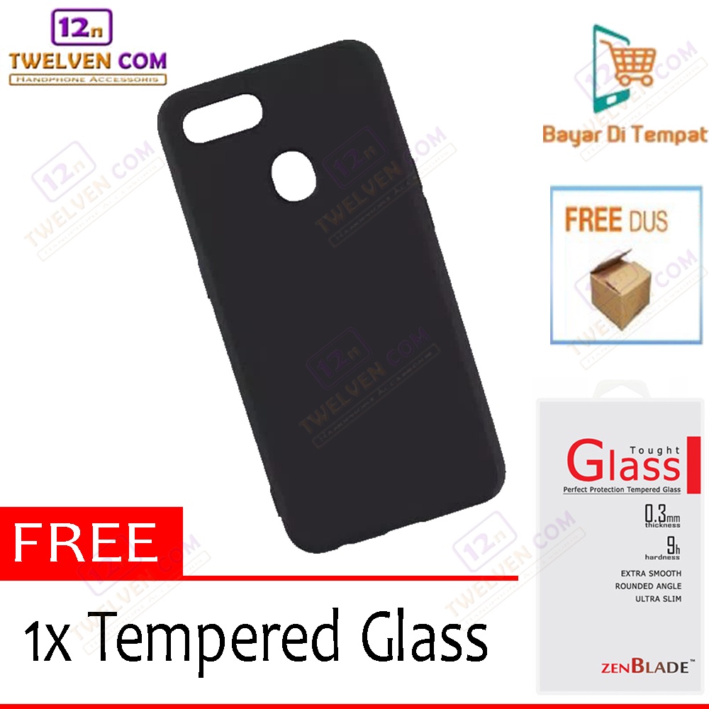 [FLASH SALE] Case Slim Matte Softcase Oppo A12 - Free Tempered Glass