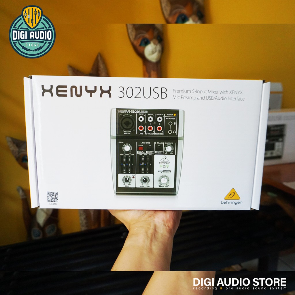 Mini Audio Mixer Behringer Xenyx 302USB - 2 Channel Mixer dengan USB audio Interface Soundcard