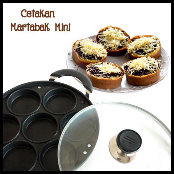 Cetakan Kue Lumpur Martabak Mini / Cake Pan 7 Lubang Datar Q2