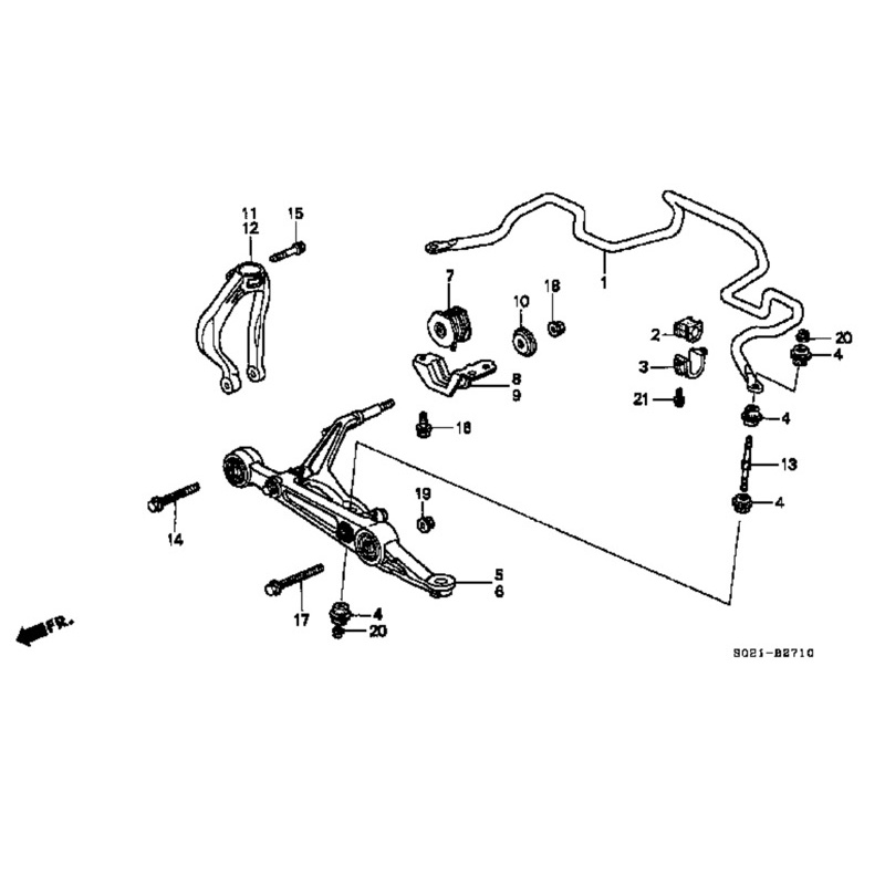 51312 SB2 / SR3 Karet Rubber Stabil Stabilizer Kecil Depan Honda Civic Wonder 1984-1987 Grand LX Nova Nouva 1988-1991 Genio Estillo 1992-1995 City Persona Type Z 1996-2002