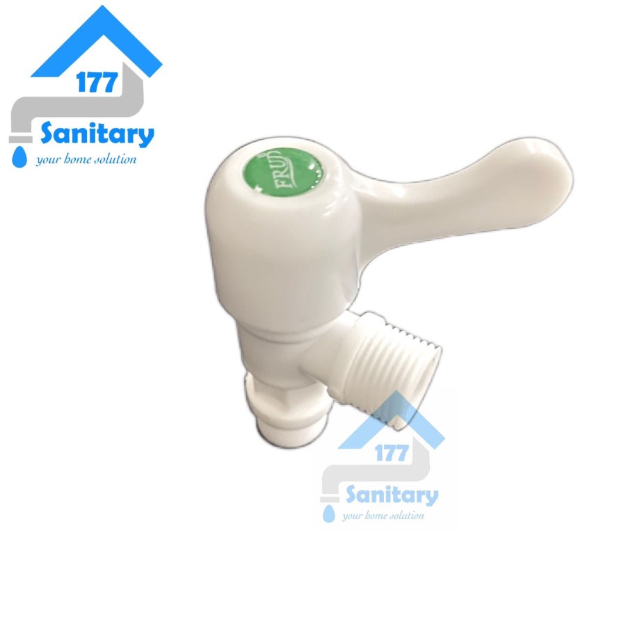 Stop Kran Single Putih Plastik F52-Keran air Shower pvc kloset mandi