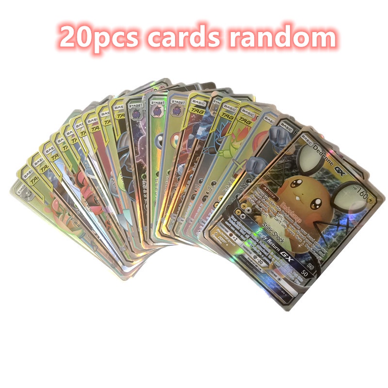 20 / 60pcs / 120pcs Kartu Pokemon GX Trainer Mega Trading Untuk Koleksi