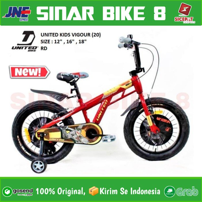 Sepeda Anak Laki BMX UNITED VIGOUR Ukuran 12&quot; 16&quot; dan 18 Inch Ban Jumbo