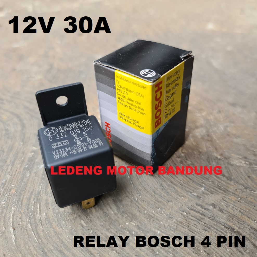 Relay Bosch 12v Kaki 4 Pin Rellay Original Asli Relai Motor Mobil