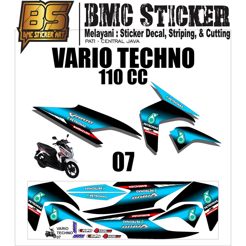 Sticker Lis Striping Honda Vario Techno 110 cc (07) - Sticker Variasi Motor
