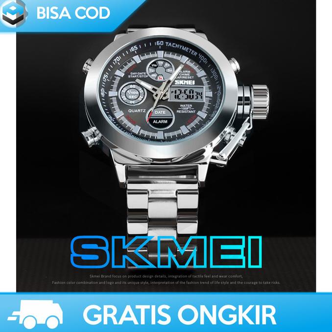 RECOMENDED JAM TANGAN PRIA CHRONO AKTIF ANALOG ORIGINAL SKMEI 1515 STAINLESS