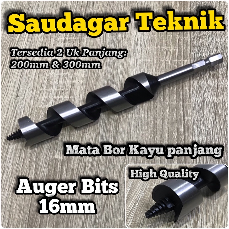 Mata Bor Kayu Panjang 16mm Wood Auger Bit 16 mm Kualitas Baik