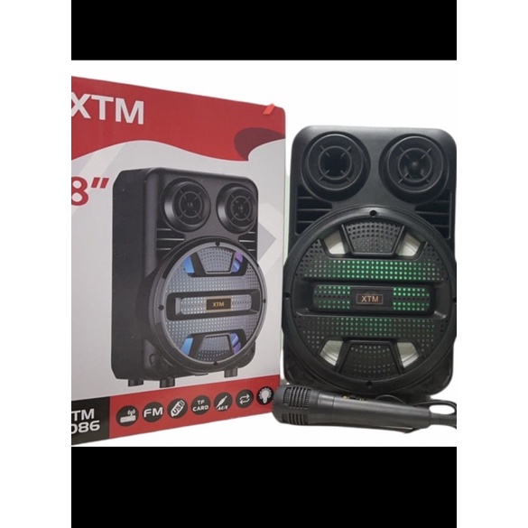 Speaker Bluetooth XTM-5086 8 Inch Plus Mic Karaoke//Salon Aktif Terbaru