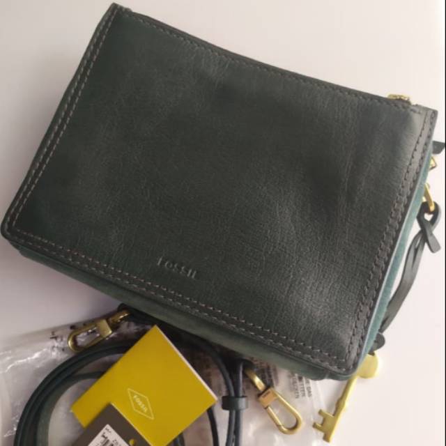 Tas fossil campbell crossbody hijau botol preloved