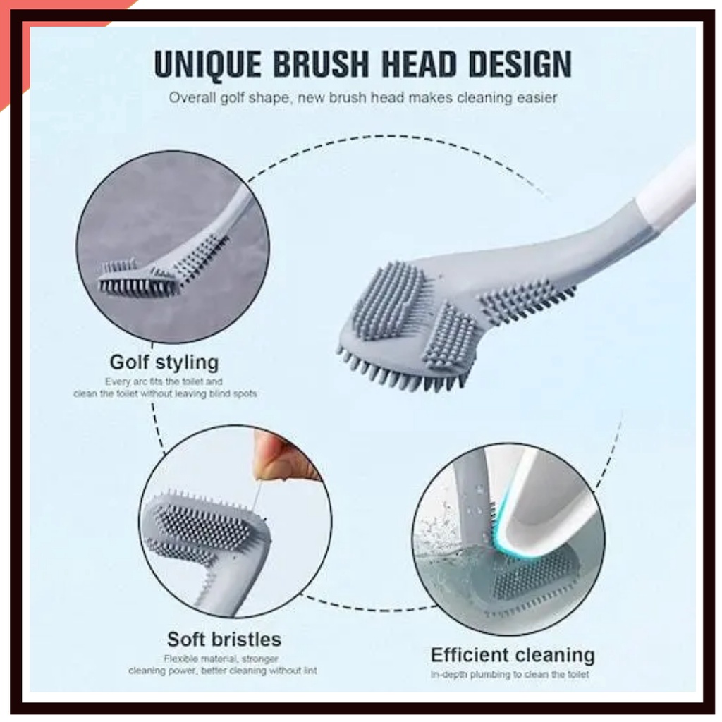 Sikat Kamar Mandi Wc Toilet Sikat Pembersih Kerak Kamar Mandi Ganggang Panjang Silikon Lantai Kloset