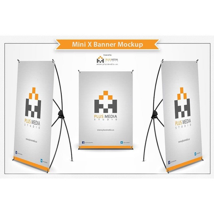 Download Cetak Print Mini X Banner Shopee Indonesia PSD Mockup Templates