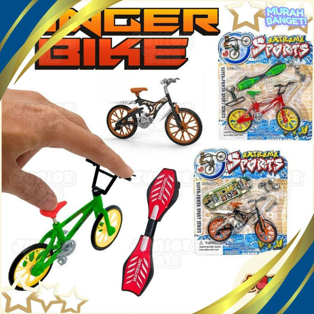 MANTAP Mainan Fingerboard 2in1 Miniatur Sepeda BMX Skateboard Replika Tech Deck Bahan Plastik Finger