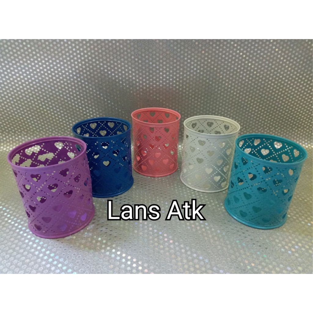 

Pen Stand / tempat pulpen / rak pulpen bulat motif love besar 802AX