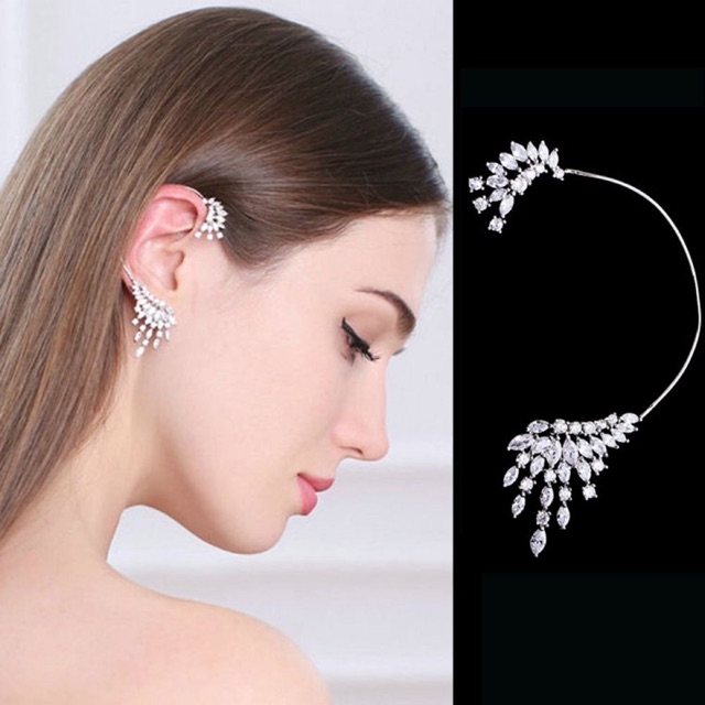 Prada Cubic Zirconia Earcuff premium earpiece wedding accessories fashion mua bridal headpieceku