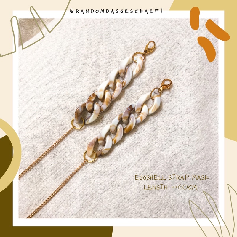 Eggshell Chain Acrylic Strap Mask Korea / Tali Masker Korea Murah / Rantai Akrilik Kalung Masker