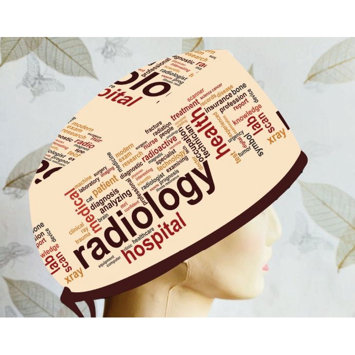 Topi Medis / Scrub Hat / Surgical Cap Printing Motif Radiologist / Radiologi