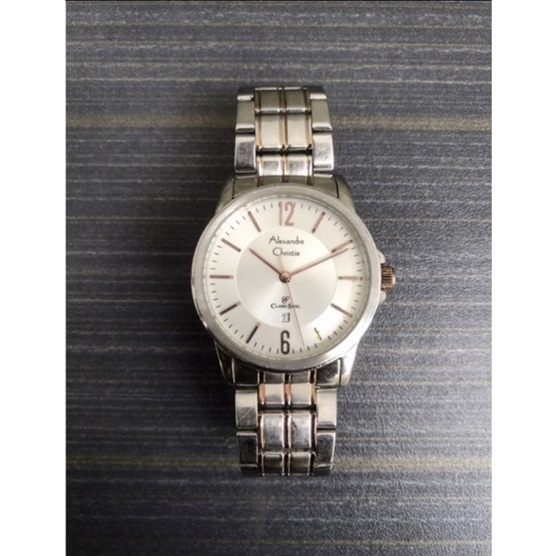 Jam alexandre christie AC 8591 silver steel original 42mm